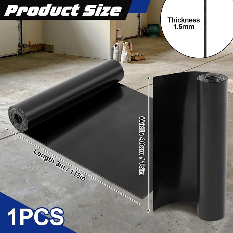 Innconee 1 Pcs Neoprene Rubber Sheets Strip Roll 1/16 Inch /16" W x 118" L Long Wear Resistant Gasket Strip for DIY Gaskets, Mats, Seals, Crafts, Flooring, Black - Image 2